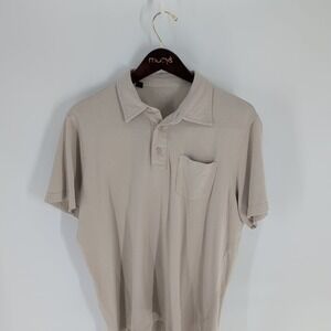 Jachs New York Short Sleeve Collared Classic Pullover Polo Shirt Beige Size‎ L